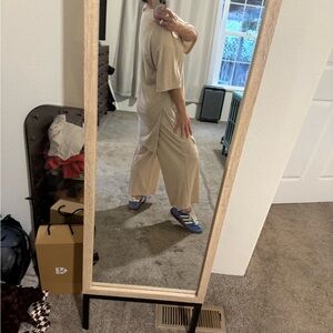 LALA Beige Cropped Jumpsuit